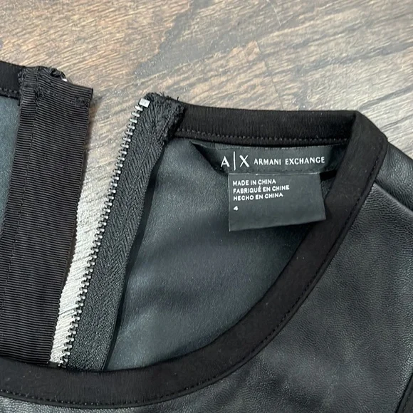 Armani exchange women’s black leather mini dress - Picture 3 of 4